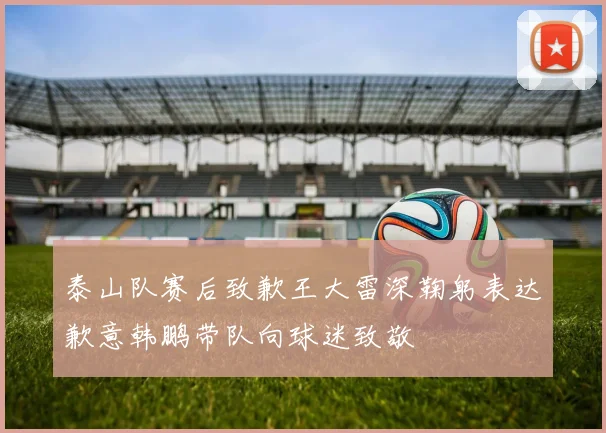 泰山队赛后致歉王大雷深鞠躬表达歉意韩鹏带队向球迷致敬